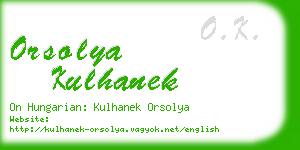 orsolya kulhanek business card